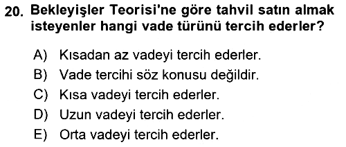 Para Teorisi 2021-2022 Ara Sınav - 20. soru