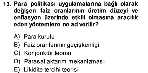 Para Teorisi 2014-2015 Dönem Sonu Sınavı - 13. soru