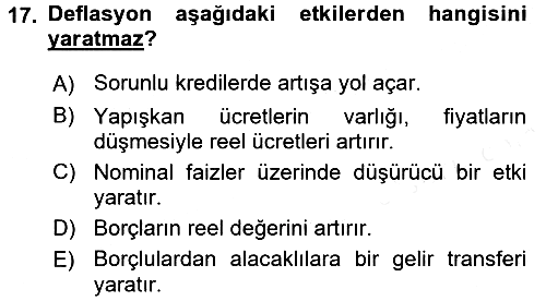 Para Teorisi 2016-2017 Dönem Sonu Sınavı - 17. soru