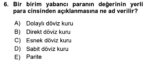Para Teorisi 2018-2019 Dönem Sonu Sınavı - 6. soru