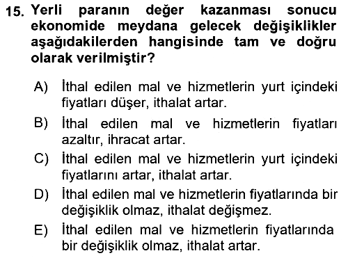 Para Teorisi 2018-2019 Dönem Sonu Sınavı - 15. soru