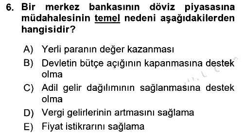 Para Teorisi 2023-2024 Dönem Sonu Sınavı - 6. soru