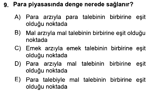 Para Teorisi 2023-2024 Dönem Sonu Sınavı - 9. soru