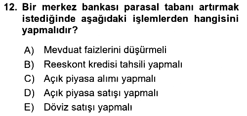 Para Teorisi 2023-2024 Dönem Sonu Sınavı - 12. soru