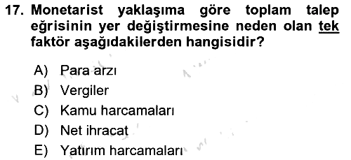 Para Teorisi 2025-2026 Dönem Sonu Sınavı - 17. soru