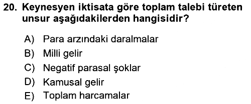 Para Teorisi 2025-2026 Dönem Sonu Sınavı - 20. soru
