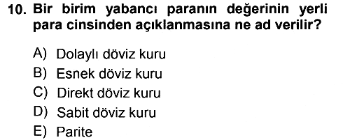 Para Teorisi 2013-2014 Tek Ders Sınavı - 10. soru