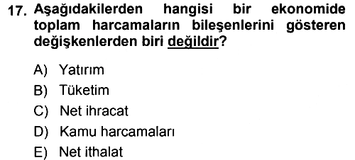 Para Teorisi 2013-2014 Tek Ders Sınavı - 17. soru