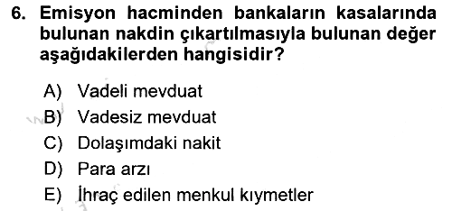 Para Teorisi 2021-2022 Yaz Okulu Sınavı - 6. soru