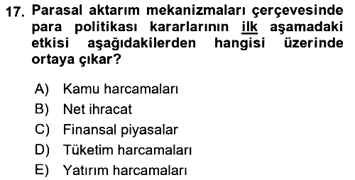Para Teorisi 2021-2022 Yaz Okulu Sınavı - 17. soru