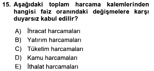 Para Teorisi 2023-2024 Yaz Okulu Sınavı - 15. soru