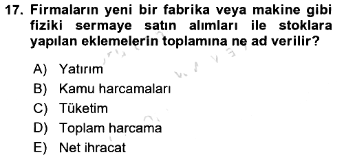 Para Teorisi 2023-2024 Yaz Okulu Sınavı - 17. soru
