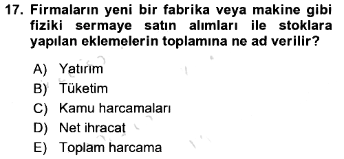 Para Teorisi 2024-2025 Yaz Okulu Sınavı - 17. soru