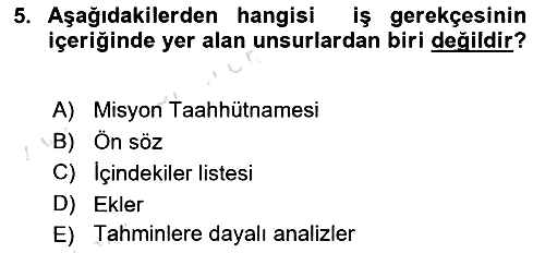 Sosyal Bilimlerde Proje Yönetimi 2024-2025 Ara Sınav - 5. soru