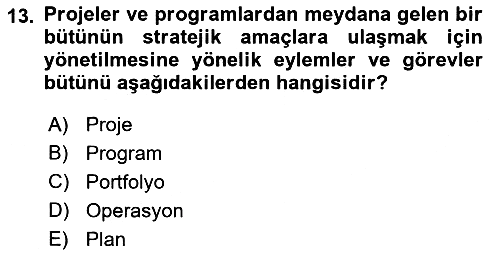 Sosyal Bilimlerde Proje Yönetimi 2022-2023 Dönem Sonu Sınavı - 13. soru