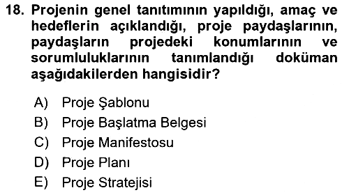 Sosyal Bilimlerde Proje Yönetimi 2021-2022 Yaz Okulu Sınavı - 18. soru