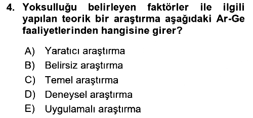 Sosyal Bilimlerde Proje Yönetimi 2024-2025 Yaz Okulu Sınavı - 4. soru