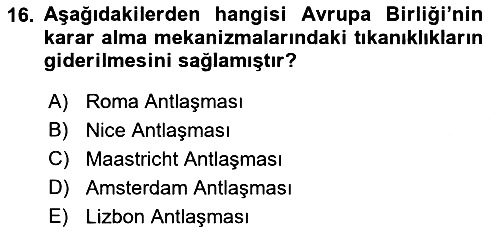 Tarım Ekonomisi ve Tarımsal Politikalar 2018-2019 Dönem Sonu Sınavı - 16. soru