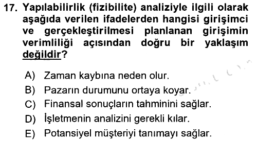 Teknoloji, İnnovasyon Ve Girişimcilik 2021-2022 Yaz Okulu Sınavı - 17. soru