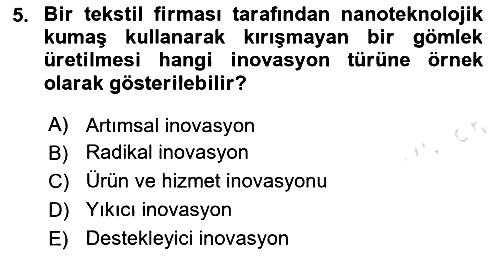 Teknoloji, İnnovasyon Ve Girişimcilik 2023-2024 Yaz Okulu Sınavı - 5. soru