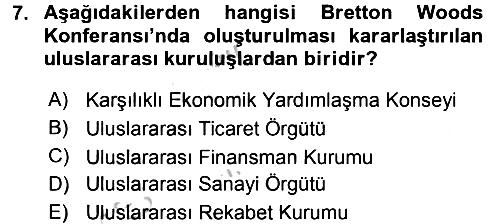 Uluslararası İktisat Politikası 2016-2017 3 Ders Sınavı - 7. soru