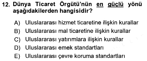 Uluslararası İktisat Politikası 2018-2019 Ara Sınav - 12. soru