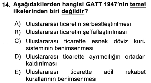 Uluslararası İktisat Politikası 2025-2026 Ara Sınav - 14. soru