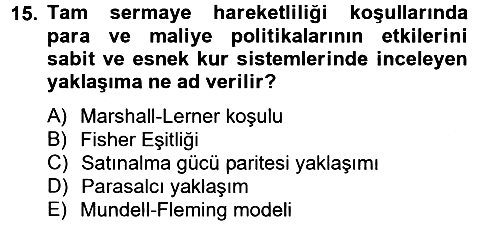 Uluslararası İktisat Politikası 2012-2013 Dönem Sonu Sınavı - 15. soru
