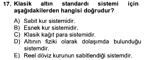 Uluslararası İktisat Politikası 2012-2013 Dönem Sonu Sınavı - 17. soru