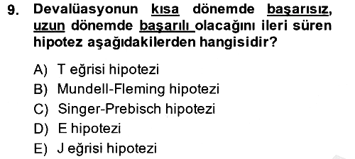 Uluslararası İktisat Politikası 2013-2014 Dönem Sonu Sınavı - 9. soru