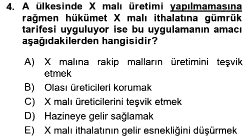 Uluslararası İktisat Politikası 2015-2016 Dönem Sonu Sınavı - 4. soru