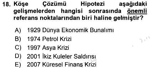 Uluslararası İktisat Politikası 2015-2016 Dönem Sonu Sınavı - 18. soru