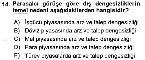 Uluslararası İktisat Politikası 2016-2017 Dönem Sonu Sınavı - 14. soru