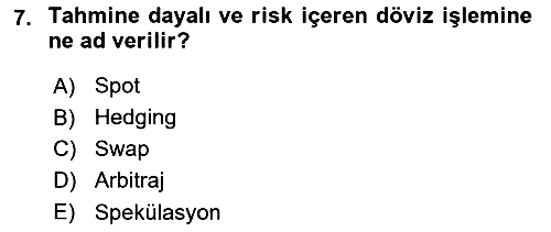 Uluslararası İktisat Politikası 2018-2019 Dönem Sonu Sınavı - 7. soru