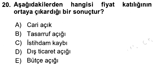 Uluslararası İktisat Politikası 2024-2025 Dönem Sonu Sınavı - 20. soru
