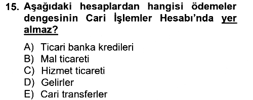 Uluslararası İktisat Politikası 2013-2014 Tek Ders Sınavı - 15. soru