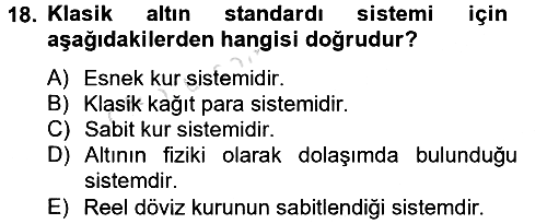 Uluslararası İktisat Politikası 2013-2014 Tek Ders Sınavı - 18. soru