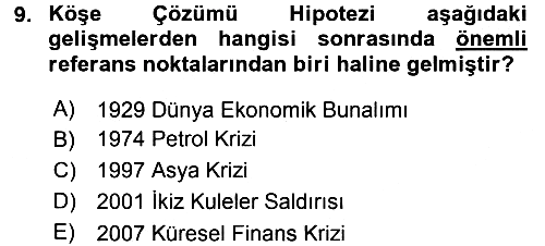 Uluslararası İktisat Politikası 2015-2016 Tek Ders Sınavı - 9. soru