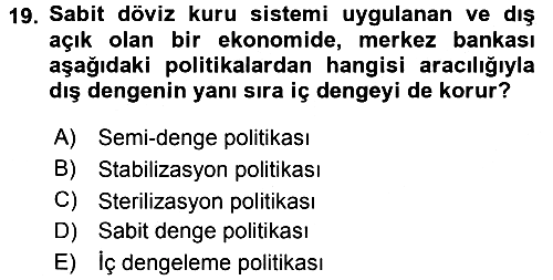 Uluslararası İktisat Politikası 2015-2016 Tek Ders Sınavı - 19. soru