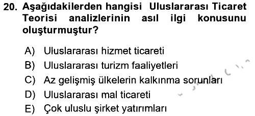 Uluslararası İktisat Teorisi 2016-2017 3 Ders Sınavı - 20. soru