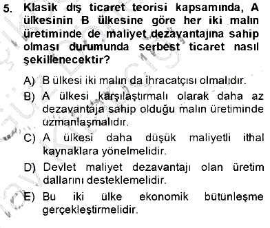 Uluslararası İktisat Teorisi 2014-2015 Ara Sınav - 5. soru