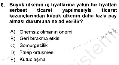 Uluslararası İktisat Teorisi 2015-2016 Ara Sınav - 6. soru