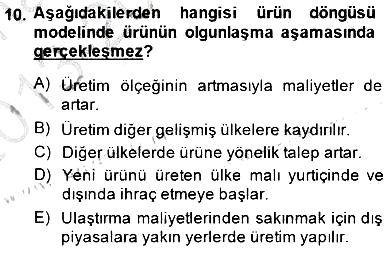 Uluslararası İktisat Teorisi 2013-2014 Dönem Sonu Sınavı - 10. soru