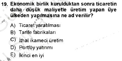 Uluslararası İktisat Teorisi 2014-2015 Dönem Sonu Sınavı - 19. soru