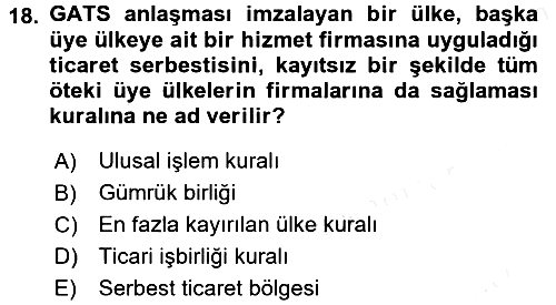 Uluslararası İktisat Teorisi 2016-2017 Dönem Sonu Sınavı - 18. soru