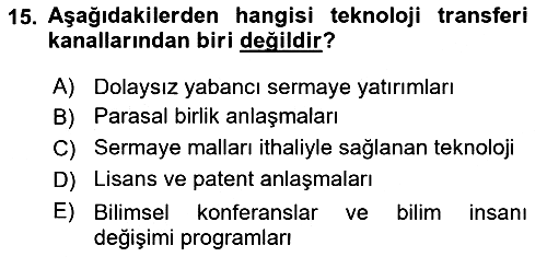 Uluslararası İktisat Teorisi 2021-2022 Dönem Sonu Sınavı - 15. soru