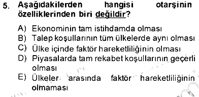 Uluslararası İktisat Teorisi 2013-2014 Tek Ders Sınavı - 5. soru