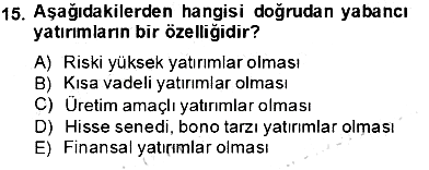 Uluslararası İktisat Teorisi 2013-2014 Tek Ders Sınavı - 15. soru