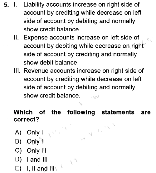 Accounting 1 2024-2025 Ara Sınav - 5. soru
