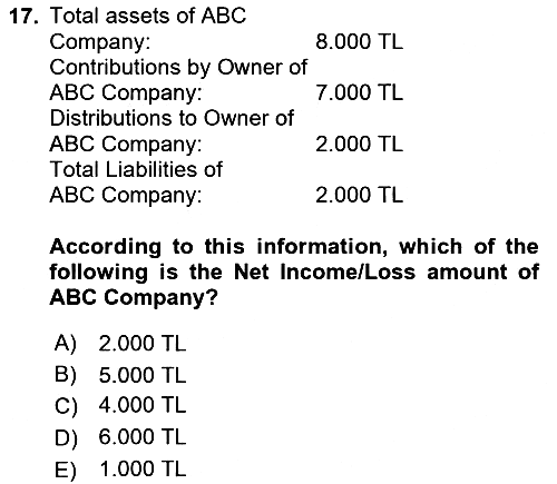 Accounting 1 2024-2025 Ara Sınav - 17. soru
